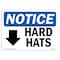 Signmission OSHA Sign, Hard Hats With Down Arrow With Symbol, 10in X 7in Rigid Plastic, 10" W, 7" H, Landscape OS-NS-P-710-L-13274 - alternate 1